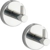 WENKO Bosio Wall Hooks Set of 2 High-Quality Rustproof Shiny