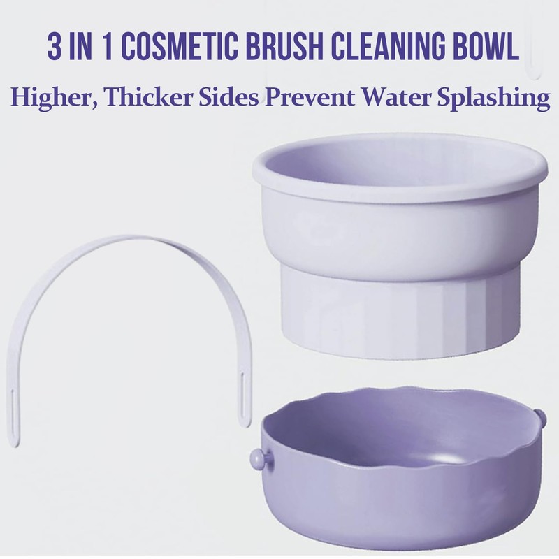 Purple 3 in 1 Makeup Brush Cleaning