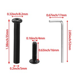 20 Sets M4 x 35mm Binding Post Screws Hex Drive Rivet Socket Binding Bolts Fastener Bolts Cap Nuts