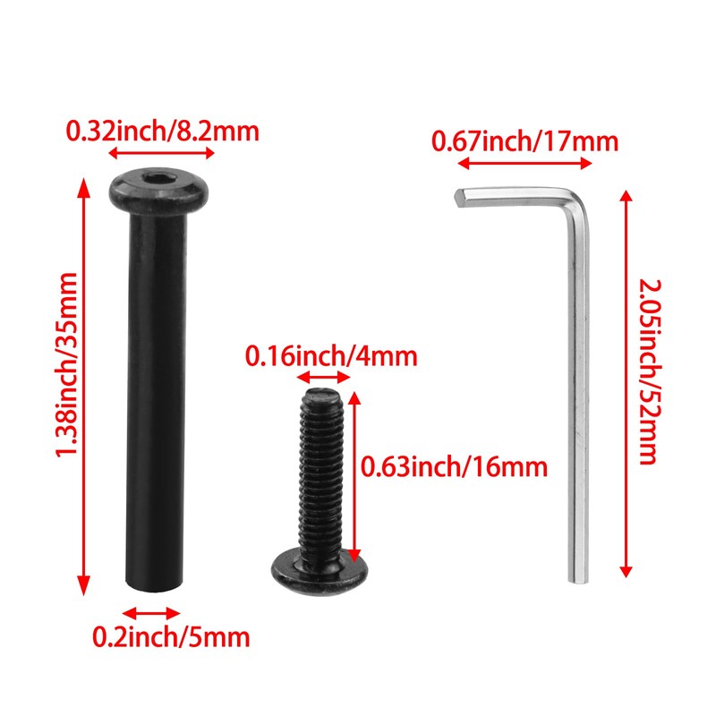 20 Sets M4 x 35mm Binding Post Screws Hex Drive