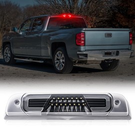 AUYICH LED Third Brake Light Compatible with 2014-2019 Silverado Sierra 1500 2500HD 3500HD Rear Center High Mount 3rd Brake Light Roof Cargo Lamp, Clear Lens