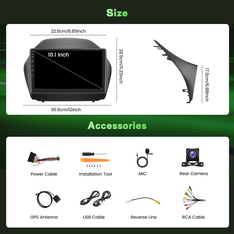 2+64GB Android 15 Car Radio for Hyundai Tucson 2010-2015 Wireless