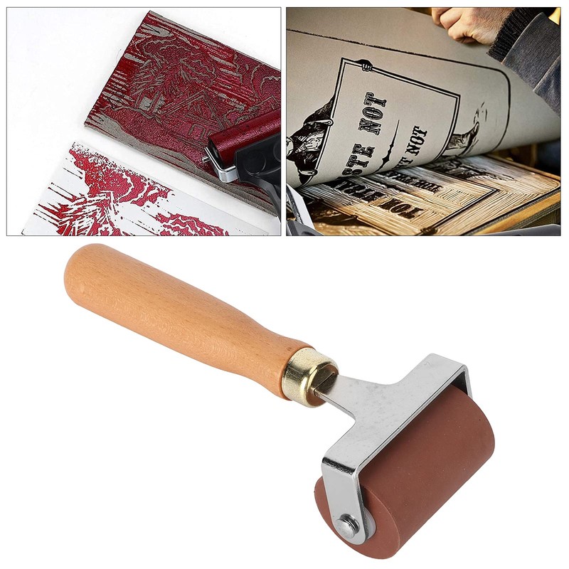 Rubber Roller, Lino Roller Rubber Roller with Handle Art Craft