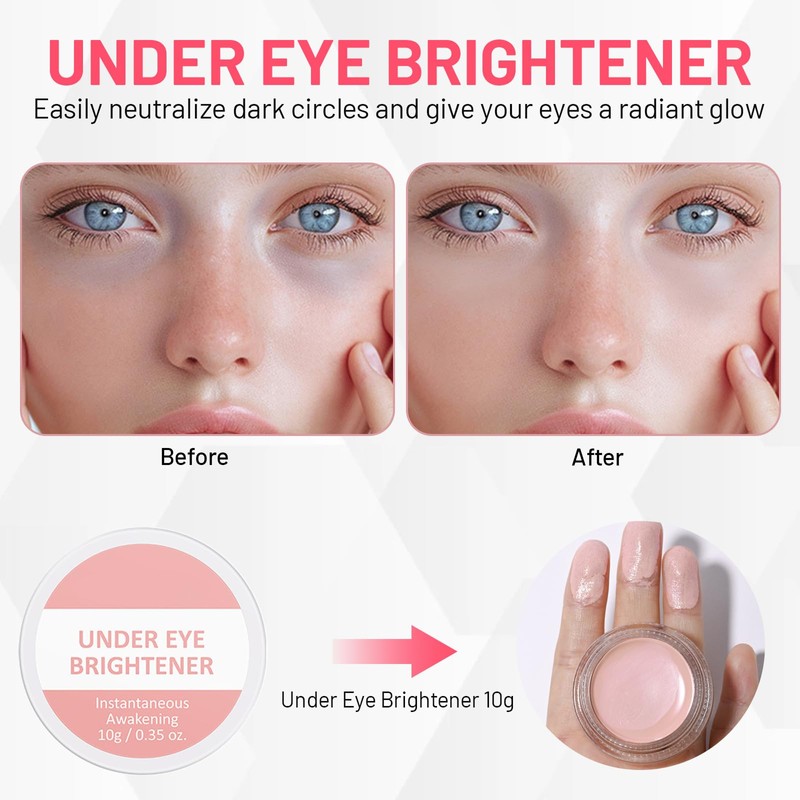 Leogony 2 Pcs Under Eye Brightener, Super Luminous Concealer for