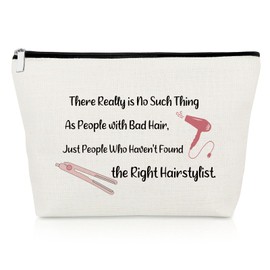 Hairdresser Appreciation Gifts for Hairstylist Makeup Bag Hair Stylist Thank You Gift for Women Hair Dresser Birthday Retirement Presents Cosmetology Graduation Presents for Cutter Cosmetic Pouch
