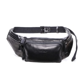 FANDARE Belt Bag Bum Bag Chest Bag Men's Sling Bag Waterproof Suitable Waist Bag Boy Shoulder Bag Leather for Jogging Hiking Cycling Travel, black