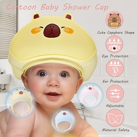 Gorro de ducha para bebé - Visera de baño impermeable para niños de 1 a 3 años, gorro de silicona extra suave para lavar el cabello, evita que el agua