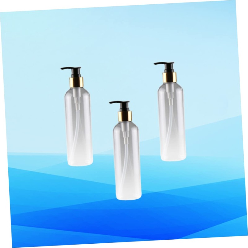 Beavorty 3pcs Refillable Pet Emulsion Bottle Press Pump Lightweight Leakproof