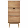 vidaXL Shoe Cabinet OTTA - Brown Solid Pine & Engineered
