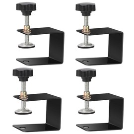 Granmagazz Bracket Clamps, Drawers, Set of 4 Clamps, C-Shaped Clamps, Desk, C-Shape, Cabinet, Fixing Clamps, Work, DIY, Adjustable, Black