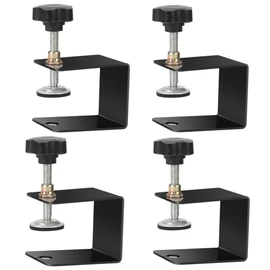 Granmagazz Bracket Clamps, Drawers, Set of 4 Clamps, C-Shaped Clamps, Desk, C-Shape, Cabinet, Fixing Clamps, Work, DIY, Adjustable, Black