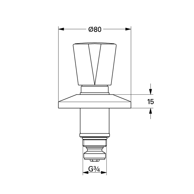Grohe 11514000 Upper Part for Flush-Mounted Valve DN 20, 3/4-inch