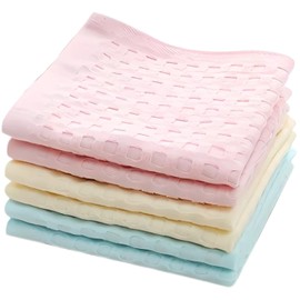 Fashiol 6-Pack 100% Cotton Face Cloths, Reusable Absorbent Washcloths for Sensitive Skin, Facial Makeup Remover Towels for Unisex (10.5 x 10.5 Inch)
