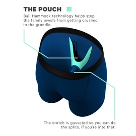 Shinesty Hammock Support Mens Underwear with Pouch | Mens Boxer Briefs Long Leg | US Medium Navy Blue