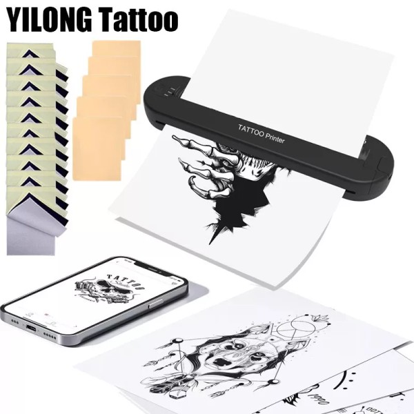 YILONG Professional Wireless Thermal Tattoo Stencil Printer 2000mAh W/15 Transfer