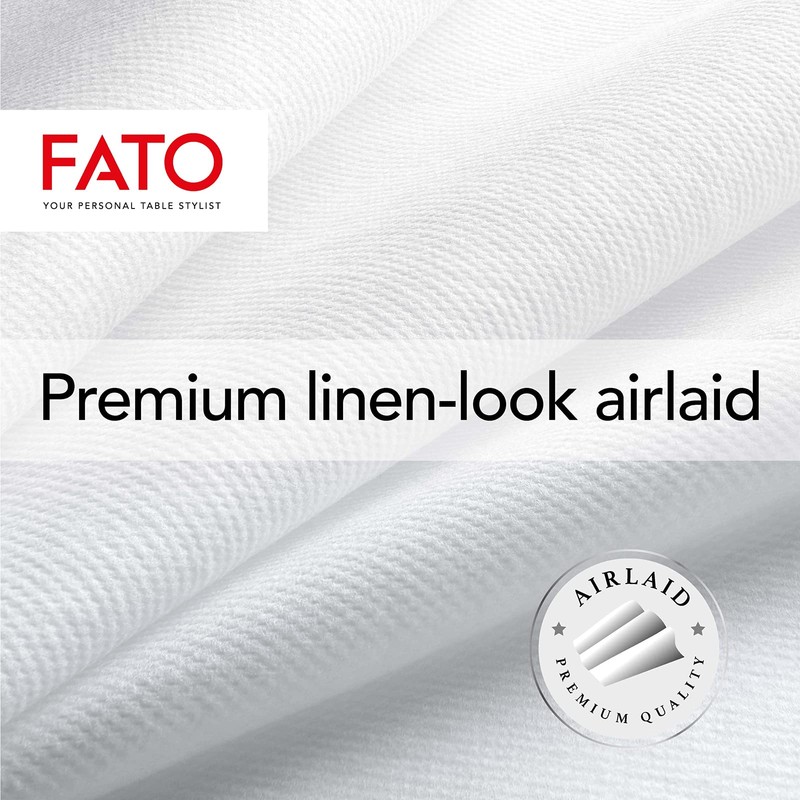 FATO - Trockene Papierservietten, Airlaid, Textileffekt, Packung mit 50 Servietten,