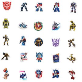 50pcs Transform Cool Stickers for Laptop, Classic Robort Movie Waterproof Vinyl Decals for Kids Teens Water Bottles Laptop Cars Phone Skateboard Bike Motorcycle Scrapbook Helmet Bumper