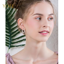 Rose Gold Hoops Earrings for Women, Hypoallergenic Sterling Silver Hoop Earrings for Women with Cubic Zirconia, Christmas Anniversary Birthday Jewellery Gifts for Her