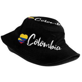 Cute Colombia Flag Bucket Hats Summer Travel Beach Sun Hat Outdoor Colombian Cap Unisex Women Men