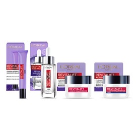 LOral Paris Kit Revitalift cido Hialurnico Srum Rostro  Crema de Da  Crema de Noche  Crema de Ojos Revitalift cido Hialurnico                         