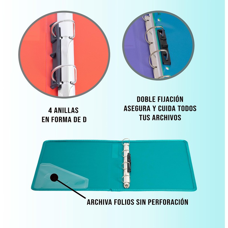 4 Ring Plastic Ring Binder with 80 Spare Sheets and