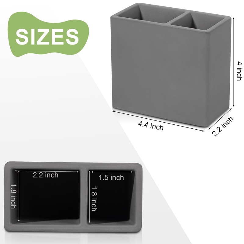 Diatomite Toothbrush Holder 2 Slots Tooth Brush Holder for Bathroom,