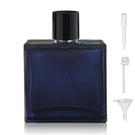 Yerpkefey 100ml/3.4 Oz Glass Spray Bottle Perfume Atomizer,Empty Travel Refillable Perfume Spray Bottle with 3 Kinds of Dispenser (A2)