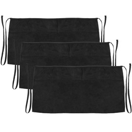 PrixPrime - Schwarze Taillenschürze 60x30 cm mit 3 Taschen 3er-Pack