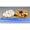 Beige floral Camel solid set 2 fabric ponytail holder hair