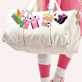 24Pcs Soccer Keychains Pink Acrylic Football Key Chain Party Favors Sports Key Rings for Birthday Gifts Baby Shower School Events Team Rewards Party Supplies