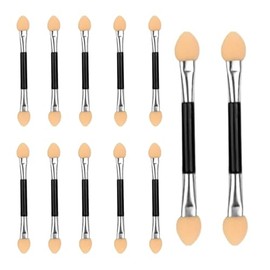 Eyeshadow Brush, 12 Pieces Pin Swan Neck, Sponge Eyeshadow Applicator, Double Head Eyeshadow Tool