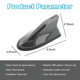 Augeny Car Shark Fin Antenna Cover, Super Functional Car AM/FM Radio Signal Roof Aerial Cover with Adhesive Tape Base, Vehicle Accessories Antenna Replacement for Car SUV Truck Van (Carbon Fiber)