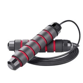 JUMPUSH Tangle-free skipping rope with 360 degree ball bearing, adjustable jump rope with non-slip foam handle, weight training for women, men and children (Red)