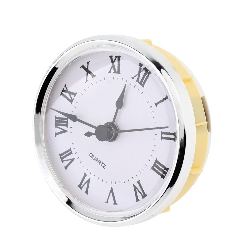 MovFlax Mini Round Quartz Clock Insert, 3-1/8 Inch (80 mm),