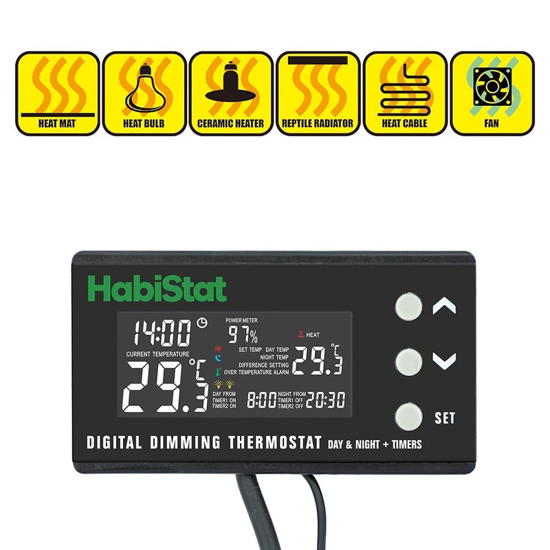 Habistat - Digital Dimming Thermostat - Day And Night Timer