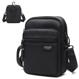 SPAHER Small Man Oxford Belt Bag Mens Shoulder Phone Bag Waterproof Crossbody Bumbags Outdoor Sports Waist Pack Black