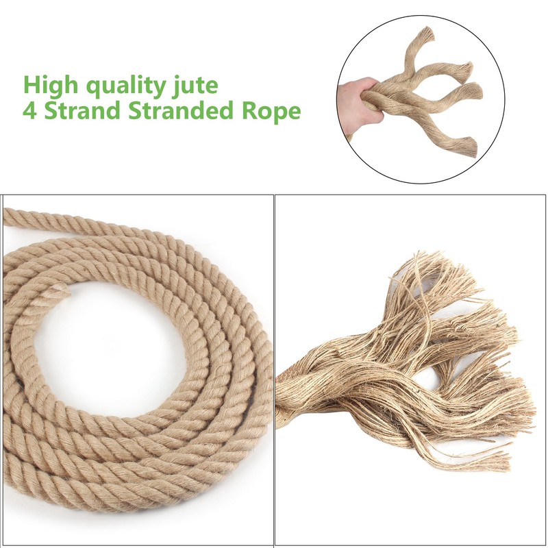 Twisted Manila Rope 1-1/2 in x 50 ft Natural Thick