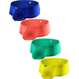 iKingsky - Calzoncillos tipo calzones para hombre, sexy, con espalda en T, transpirable, elástica, para hombre, Paquete de 4, Small