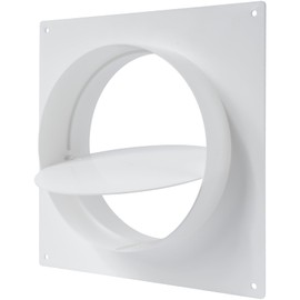 Vent Systems 6" inch Air Vent Duct Connector Flange Straight Ventilation Pipe Plastic Ducting Connector Plate For Cooling Heating Ventilation System HVAC With Valve