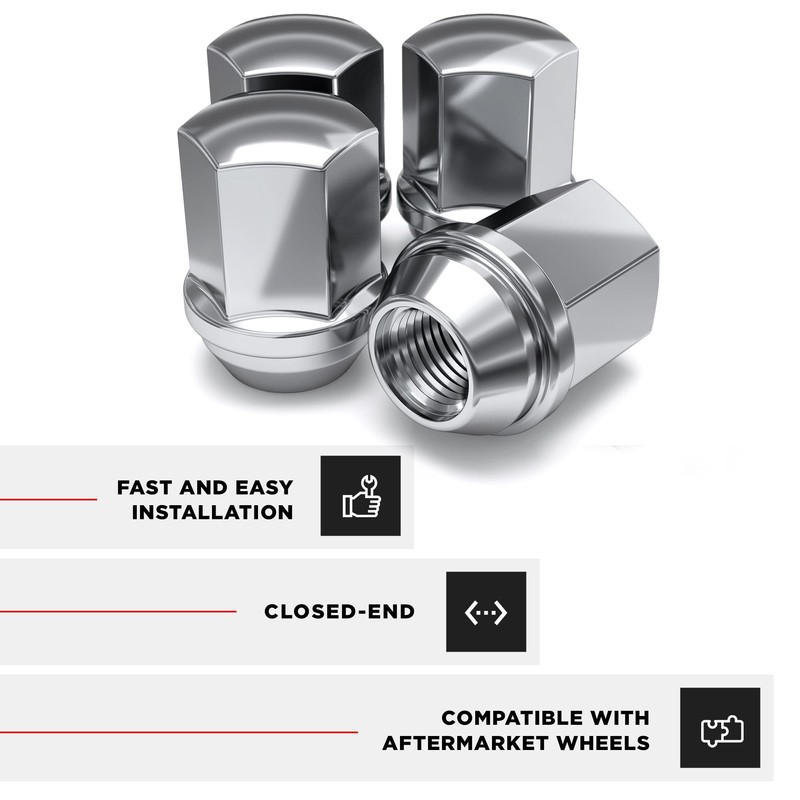 White Knight 9/16"-18 Lug Nuts for Select Dodge and Ram,