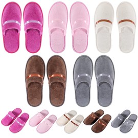 10 Pairs Non Slip Spa Slippers Disposable Slippers for Guests Men and Women Washable Reusable House Comfort Soft Slippers for Home Indoor Party Bathroom Bedroom Hotel