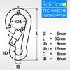Toldoro® Niro AISI 316 V4A Stainless Steel Carabiner with Screw