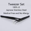 AIEX 2Pcs Lash Tweezers, Stainless Steel Eyelash Extension Tweezers Straight