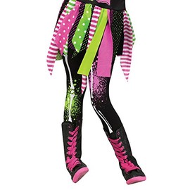 Leg Bones Neon Paint Splatter Tights Small (4-6) Black/Green/Pink