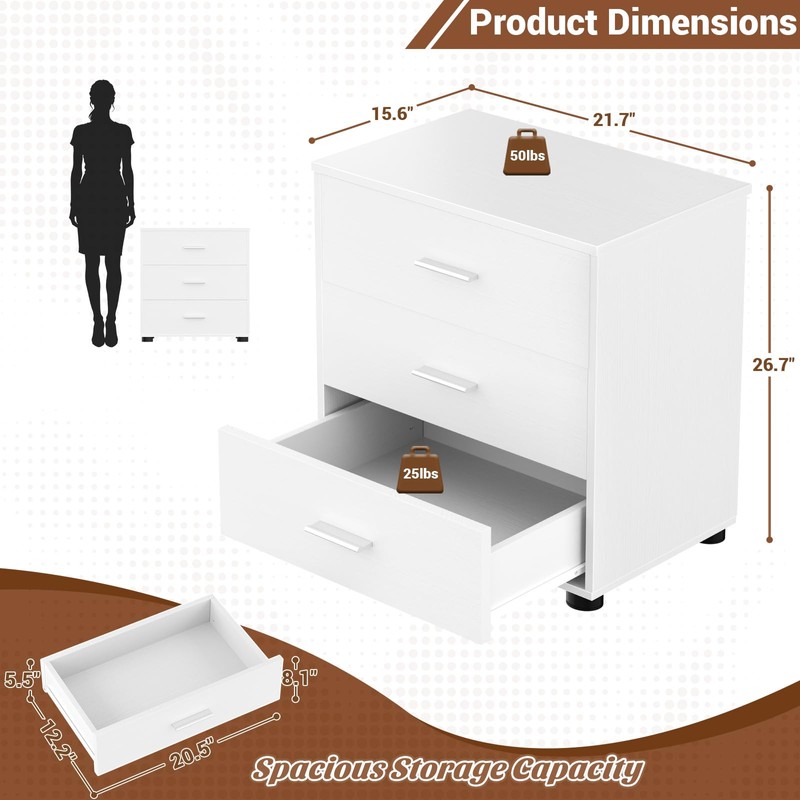 Aheaplus 21.7" Closet Drawers, Wood Closet Organizers and Storage with