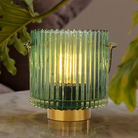 Battery Operated Cordless Lamp Timer,Decorative Table Battery Powered with LED Bulb,Decorative Bedside Lamp for Living Room (Light Green)