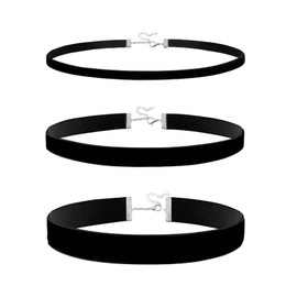 Viskmdi 3 Pcs Black Choker Necklaces for Woman Goth Style Velvet Choker Set Adjustable Plain Women Choker Festivals Cosplay Birthday Jewelry for Mom Daughter Friend