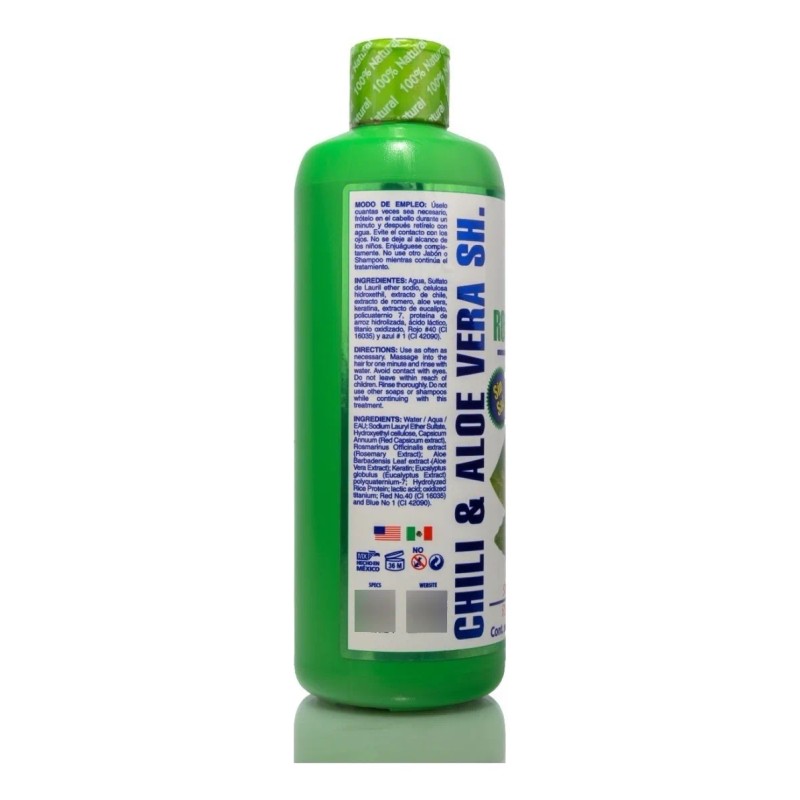 Shampoo De Chile Romero Y Sábila Para Crecimiento Acelerado.