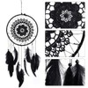 HERCHR Dream Catcher with Feathers,Feather Dream Catcher,Handmade Boho Crochet Lace