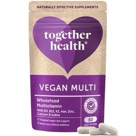 Vegan Multi VIT & Mineral – Together Health – Supports Vegan & Vegetarian Diets – Whole Food Nutrients – Vegan Friendly – Made in The UK – 60 Vegetable Capsules
